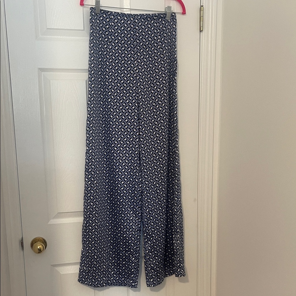 Mustard Seed Navy Geometric Wide Leg Pants
